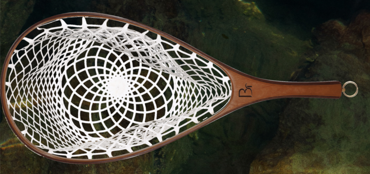 Blue Ribbon Nets Madison- Medium Walnut/Cherry Standard Handle AquaFade Ultralight Net Bag image 0