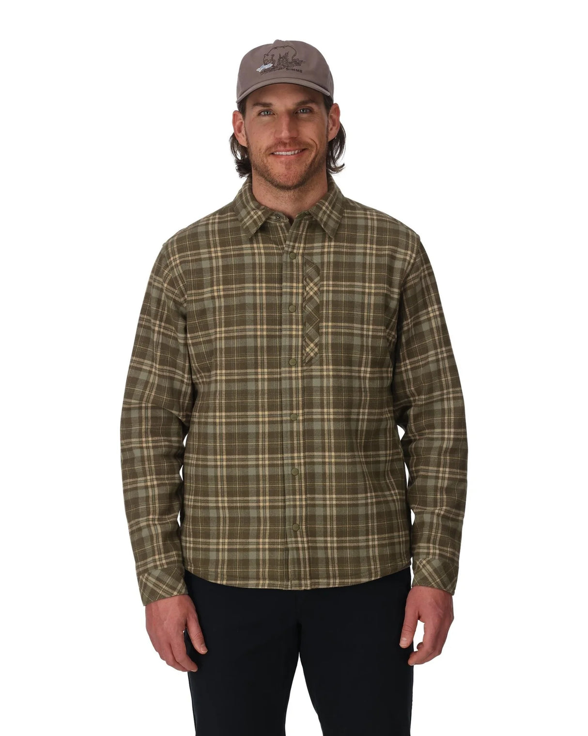 Simms Coldweather Flannel Shacket Schooner Plaid