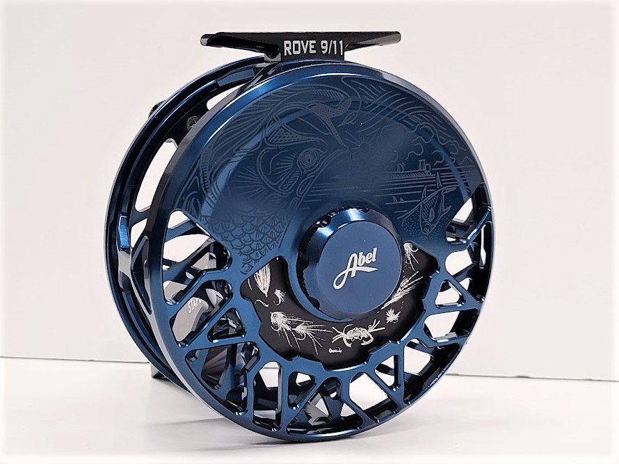 Abel Rove Reel -11/12+ - Casey Underwood Salt in Deep Blue / black Handle
