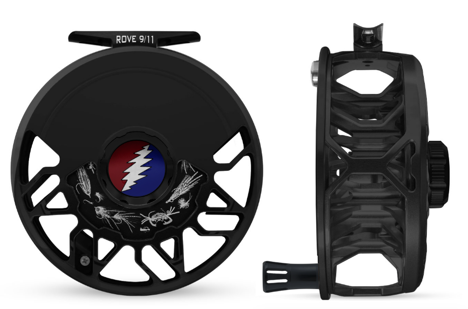 Abel Rove Reel - 9/11- Black- Grateful Dead Bolt- Black Handle
