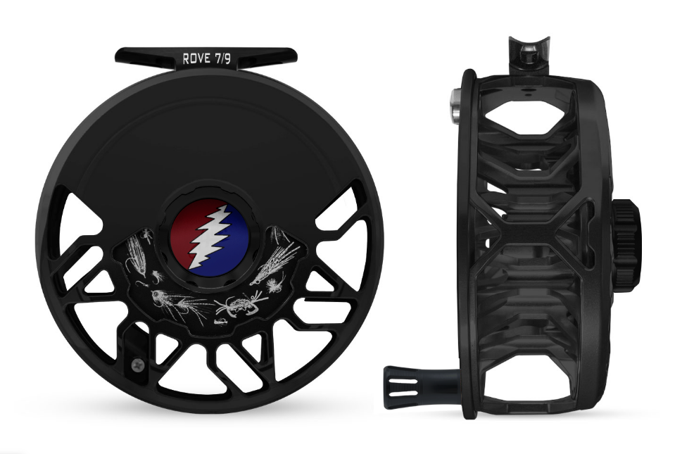 Abel Rove Reel - 7/9- Black- Grateful Dead Bolt- Black Handle