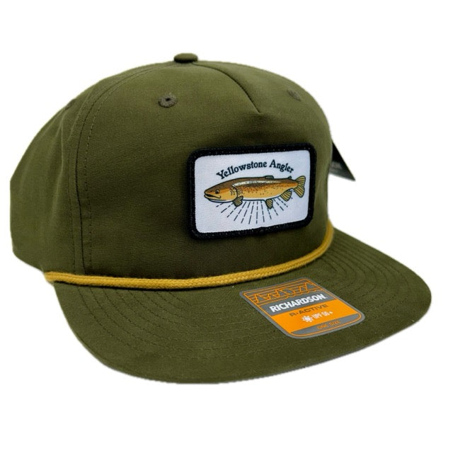 Yellowstone Angler Brown Trout Logo Hat - Loden/Gold Rope