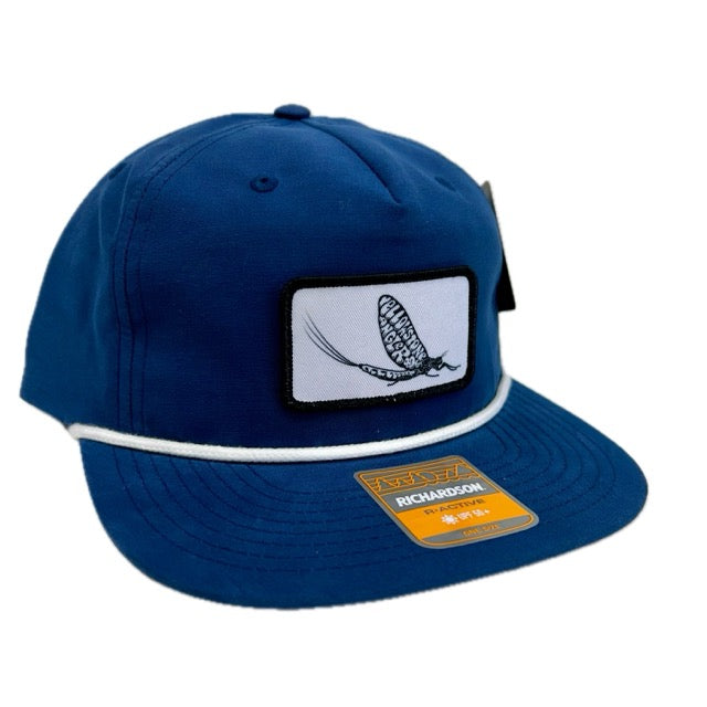 Yellowstone Angler Mayfly Logo Hat - Navy/White