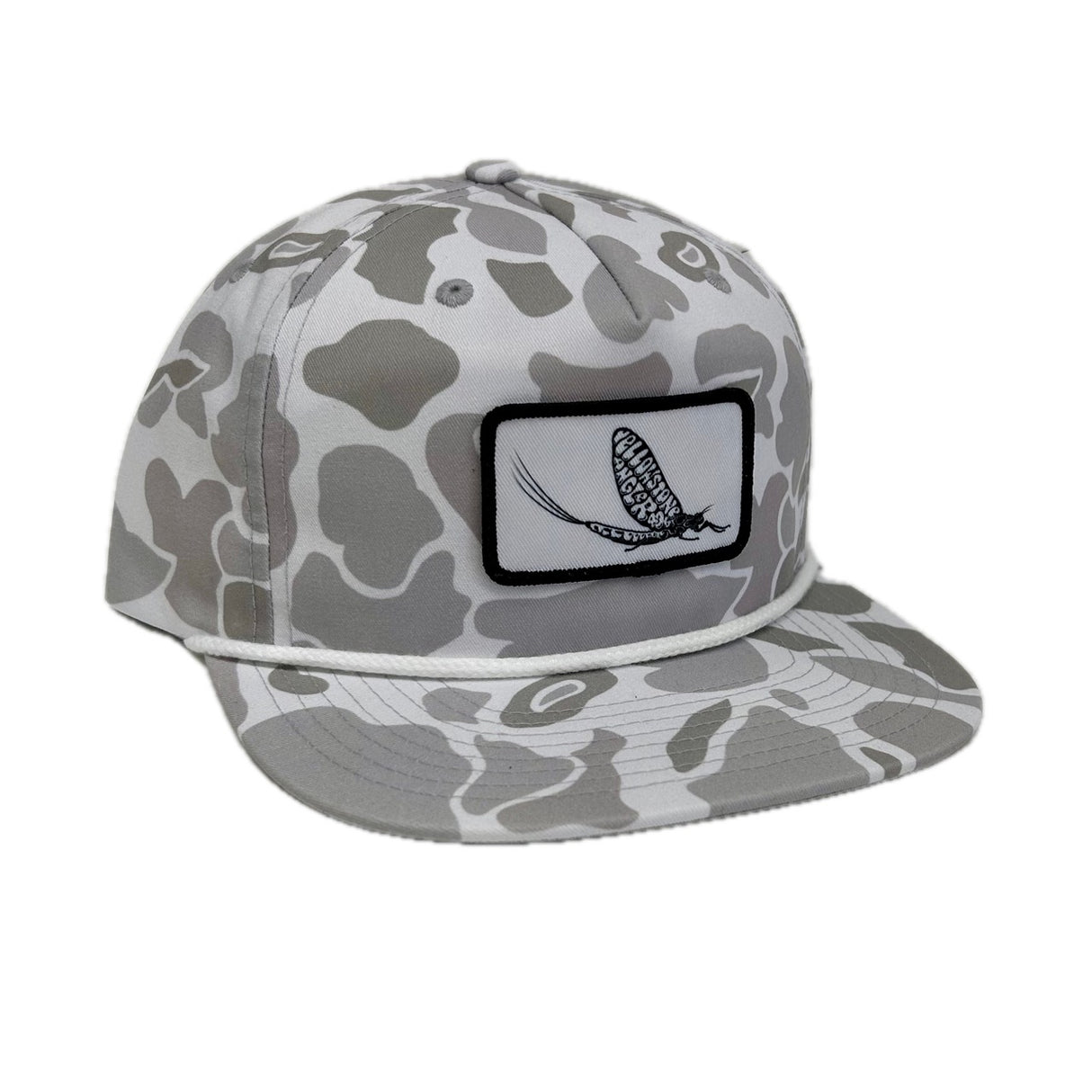 Yellowstone Angler Mayfly Logo Hat - Blizzard DC/White