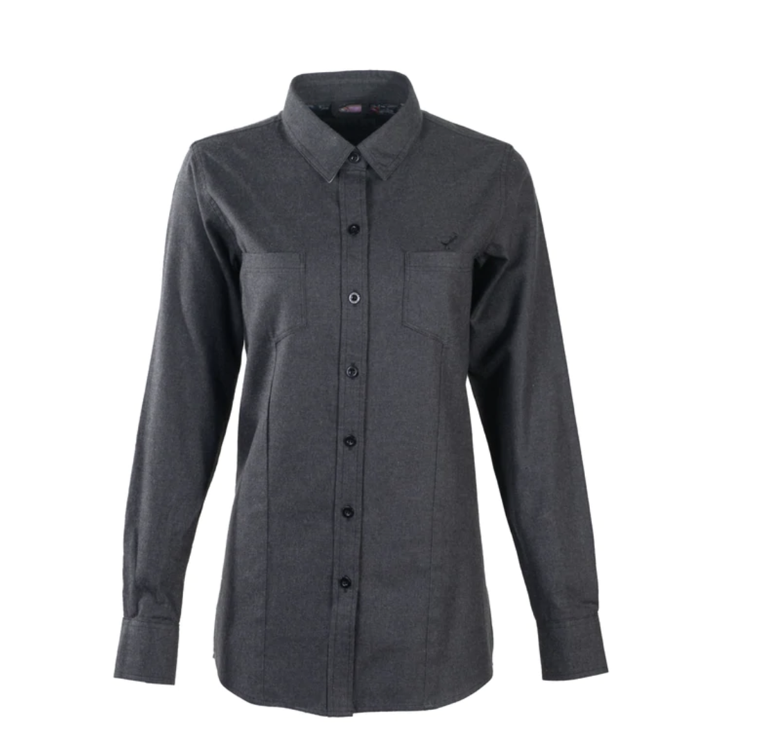 Pladra Women's Cascade Flannel Shirt - Jet Black Heather image 0