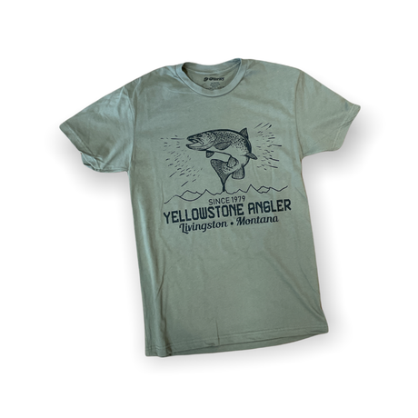 Yellowstone Angler Trout Outline T-Shirt image 0