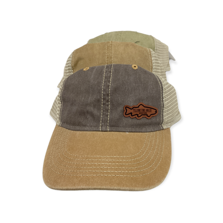 Yellowstone Angler Leather Trout Patch Trucker Hat image 0