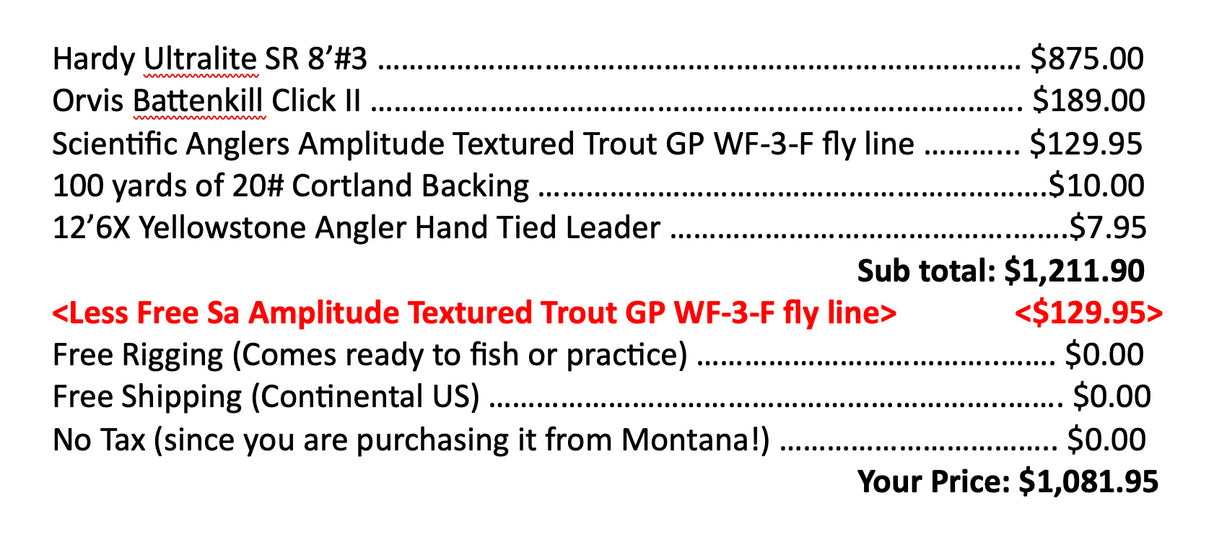 Hardy Ultralite SR 3-Weight Outfit