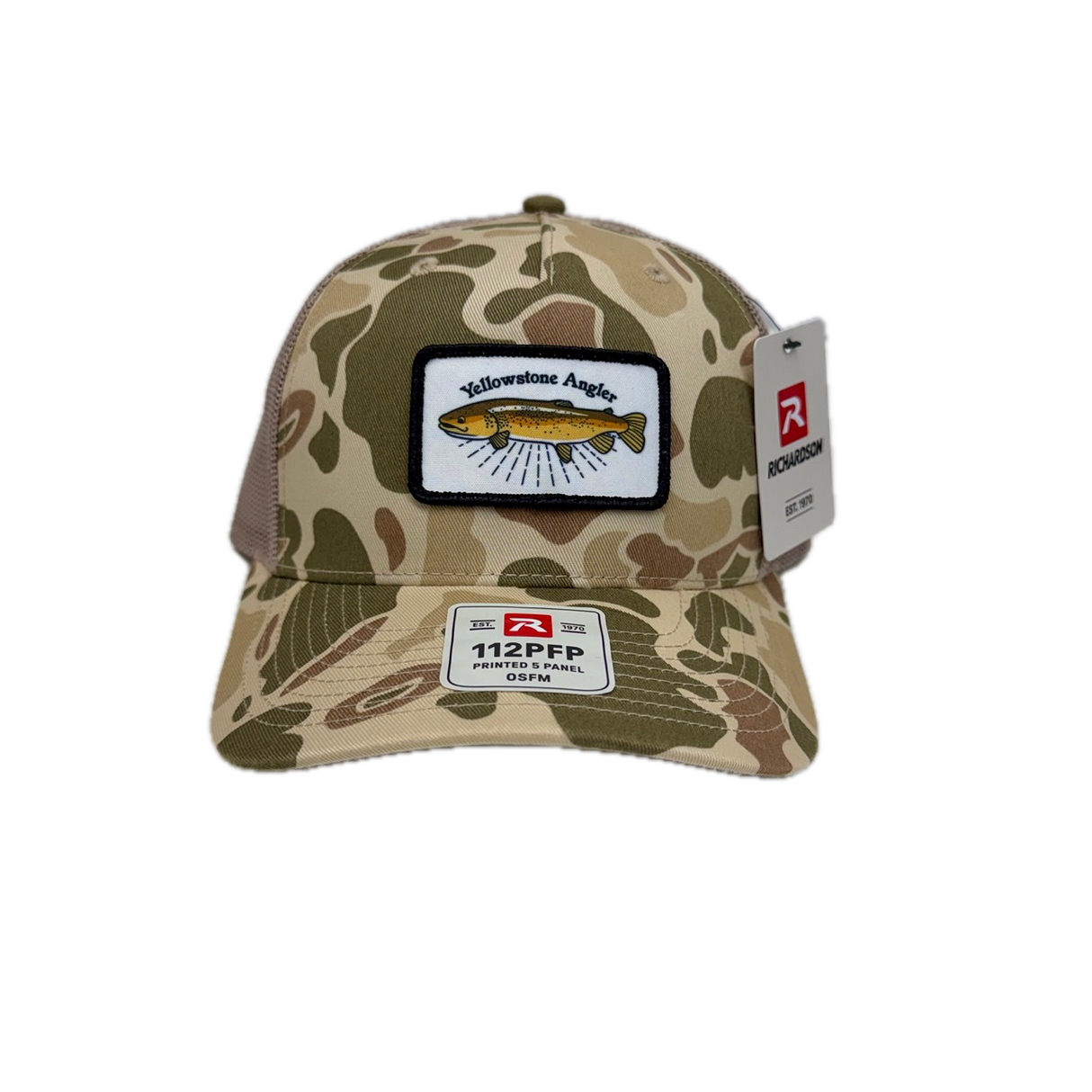 Yellowstone Angler Brown Trout Logo Hat - Harvest DC/Lt. Tan