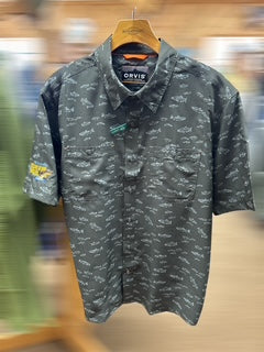 Orvis Tech Chambray Short-Sleeve Work Shirt with Yellowstone Angler Logo M's