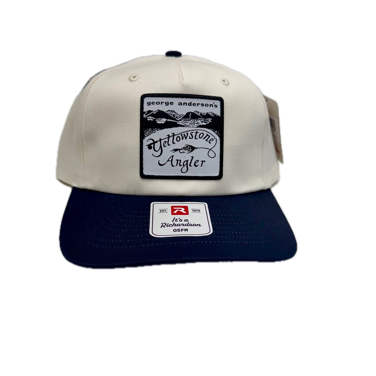 Yellowstone Angler "Shop Sign" Logo Hat - Cream/Navy