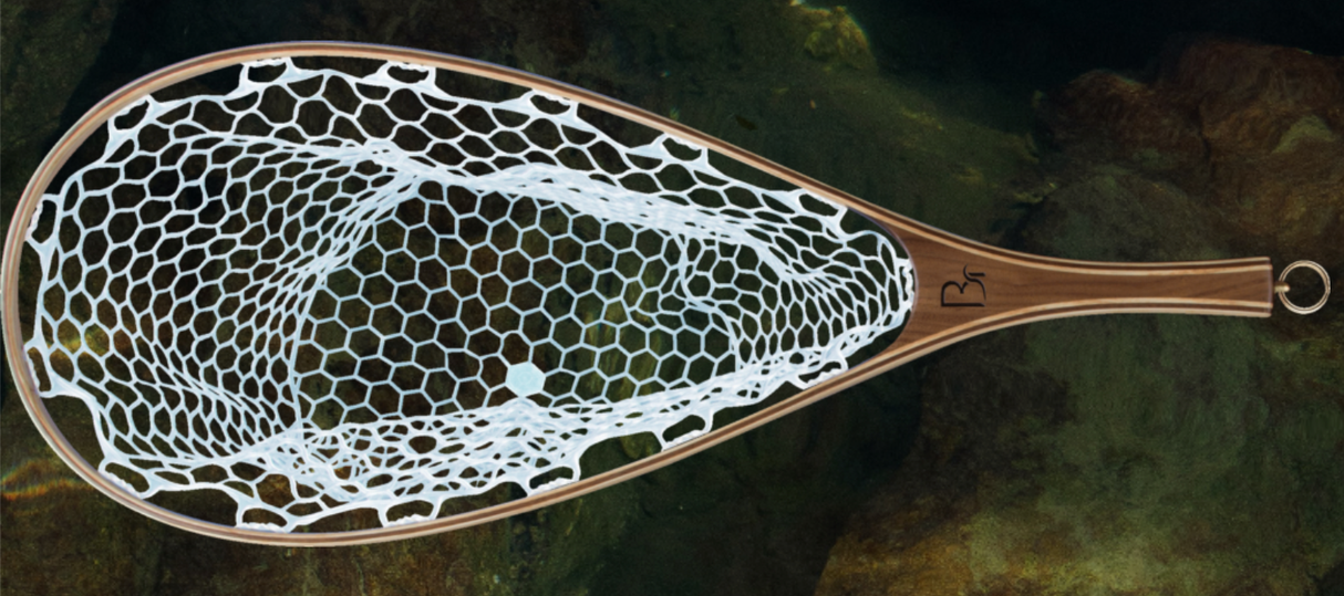 Blue Ribbon Nets Madison Ash/Walnut Standard Handle Gen Rubber Net Bag image 0