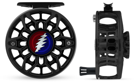 Abel SDF Fly Reel-Ported-Black-Grateful Dead Drag Knob-Satin Black Handle 6-7 image 0