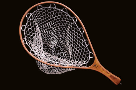 brodin fly fishing landing nets Big Dipper 24"x17" - Brook Trout Engraved The Upstream wide mouth fly fishing net is handmade in South Carolina for fly fishermen looking for a vintage look hand made in the USA and is especially great for kayak fishing Vintage Brodin Fishing Net