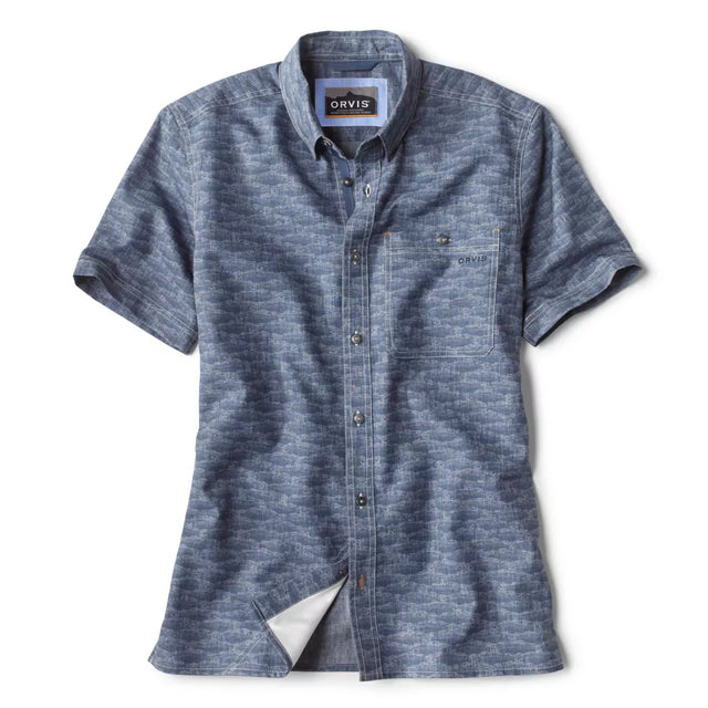 Orvis Tech Printed Tech Chambray Short Sleeve Shirt image 0