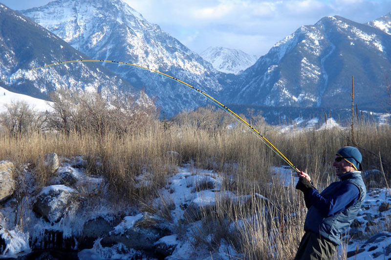 Fly fishing in winter