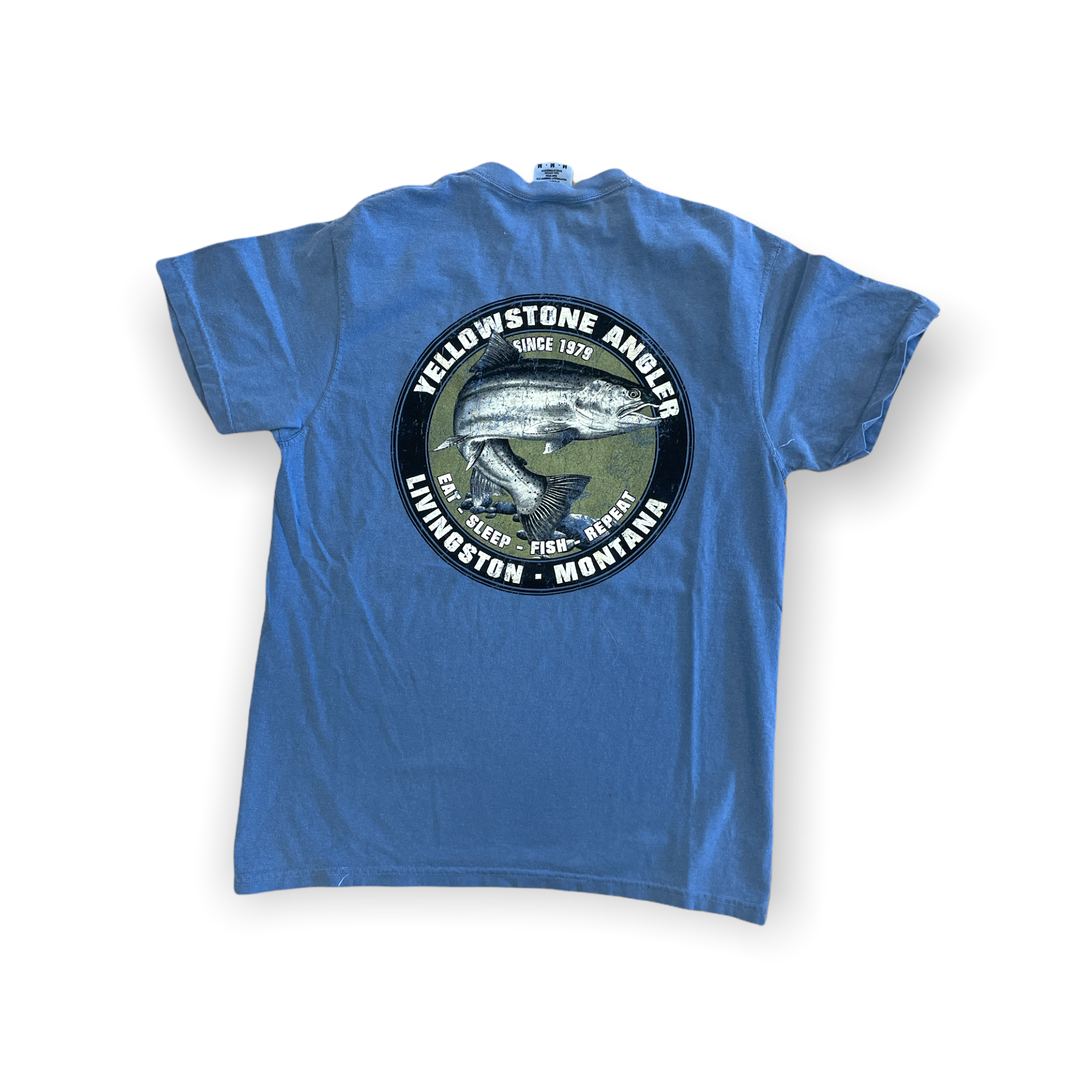 Yellowstone Angler Eat, Sleep, Fish, Repeat T-Shirt (Color: Denim, Size: XX - Large)