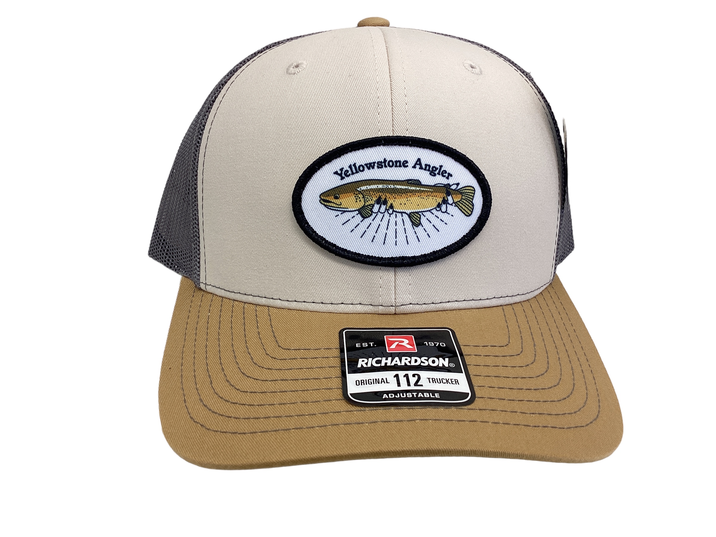 Richardson 112 Yellowstone Angler Brown Trout Logo Tan And Beige